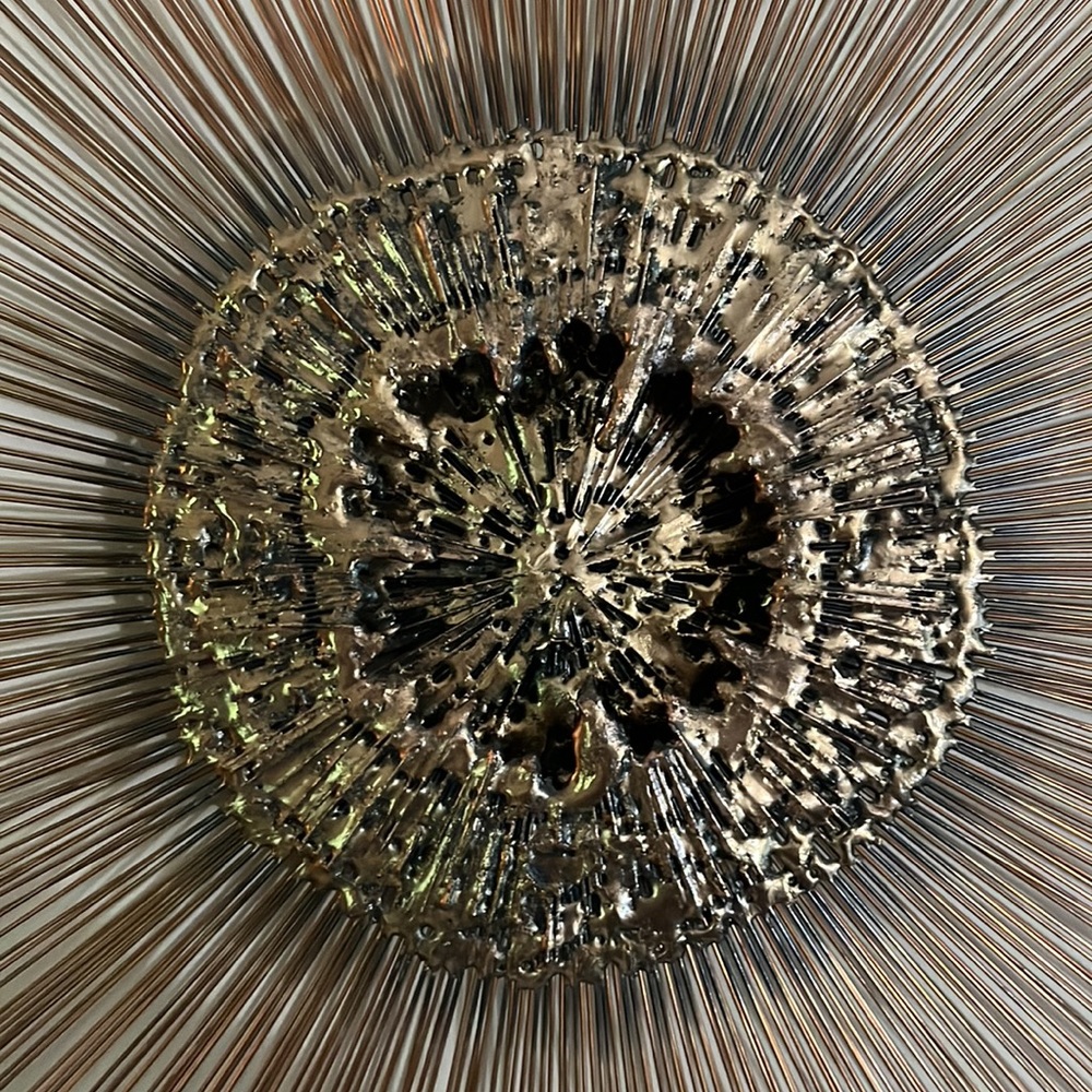 RARE Mid-Century Starburst Wall Sculpture - Curtis Jere Brass - Picture 2 of 3